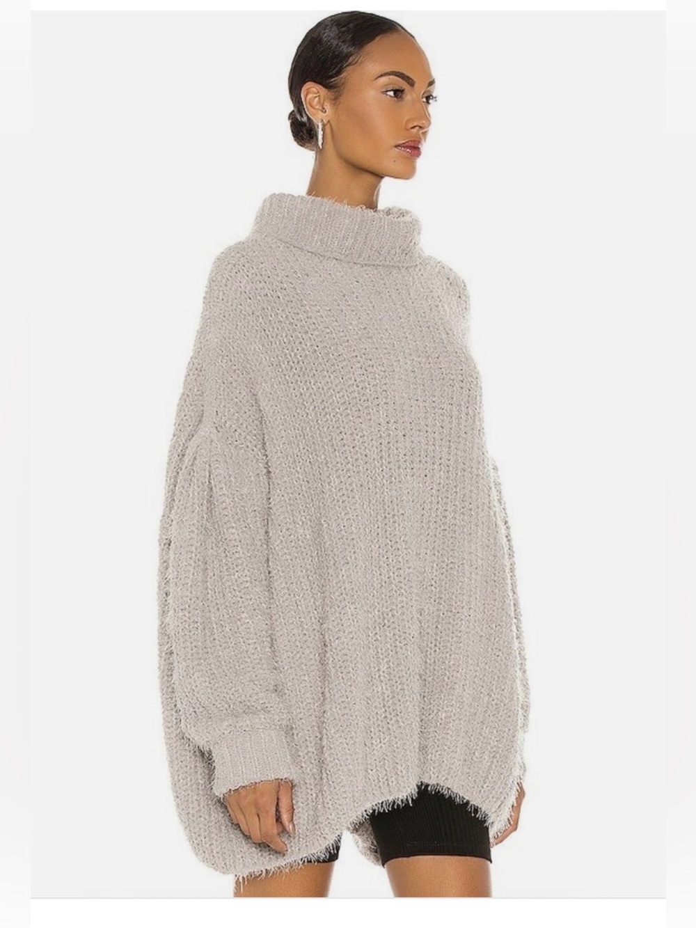 Free People Gray Oasis Tunic Sweater